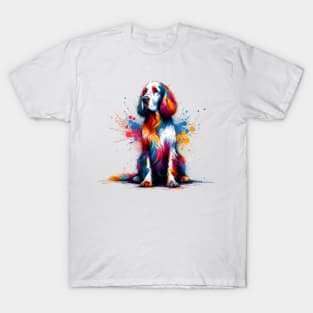 Abstract Artistic English Setter in Vivid Colors T-Shirt